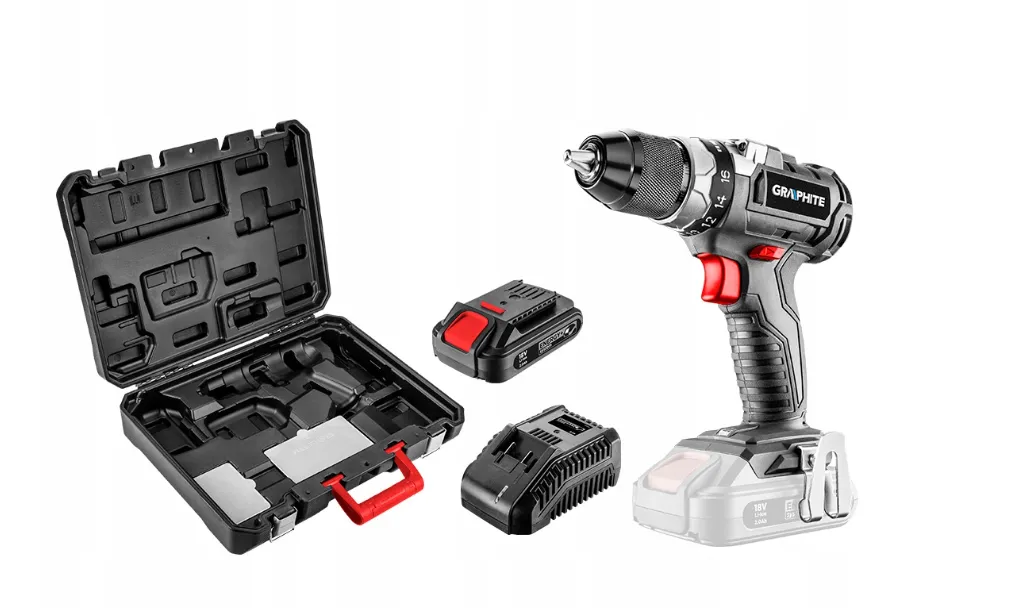 GRAPHITE 58G019-SET Akkus szénkefementes fúró Energy+, 18V, 13mm, akkuval 2Ah, töltővel, koffer